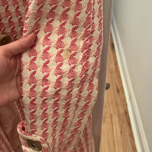 Banana Republic Pink Houndstooth coat size S - Picture 5 of 7